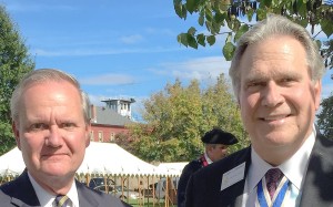Chapter president Jay Frey pictured with NSSAR President General Tom Lawrence, Battle Days, Point Pleasant, October 4, 2015