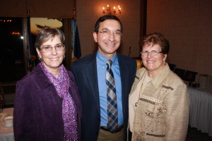 Wheeling DAR Chapter vice regent Jeanne Finstein, Charter member Dr. Dan Joseph and Debbie Joseph