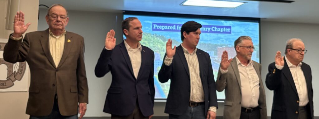 The chapter welcomed 5 new members on Feb. 28. L to R Chuck Ryan, Cory Barack, Luke Miller, Mark Paul, Bob Rademaker.